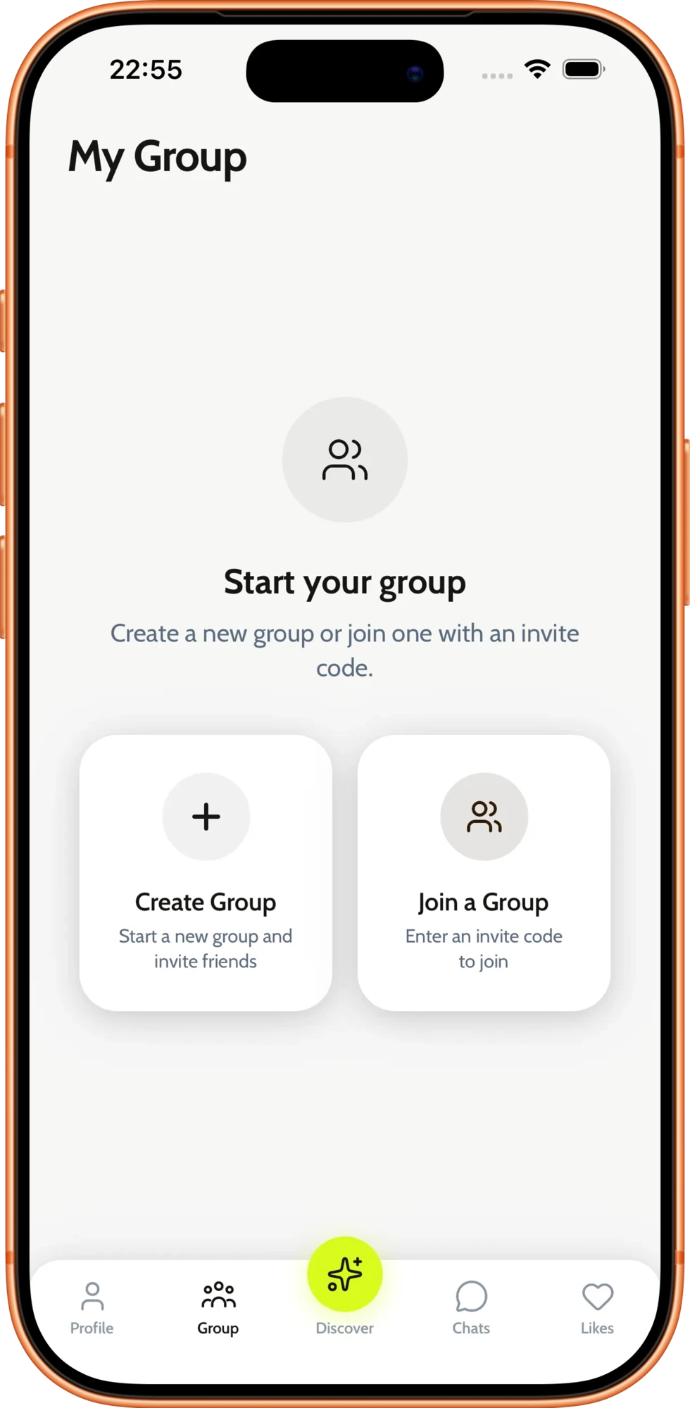 Crowdier app — build your friend group and set up a group profile